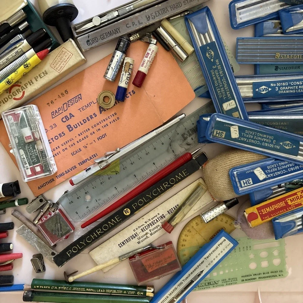Vintage Drafting Tools ~ Supplies LOT Wrico, Staedtler, Eagle, Vemco, Keuffel 😊